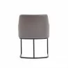 Manhattan Comfort Modern Serena Dining Armchair Upholstered in Leatherette with Steel Legs Grey Back - Manhattan Comfort Modern Serena Dining Armchair Upholstered in Leatherette with Steel Legs Grey Back