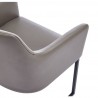 Manhattan Comfort Modern Serena Dining Armchair Upholstered in Leatherette with Steel Legs Grey Half