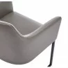 Manhattan Comfort Modern Serena Dining Armchair Upholstered in Leatherette with Steel Legs Grey Half - Manhattan Comfort Modern Serena Dining Armchair Upholstered in Leatherette with Steel Legs Grey Half