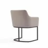 Manhattan Comfort Modern Serena Dining Armchair Upholstered in Leatherette with Steel Legs Light Grey Side - Manhattan Comfort Modern Serena Dining Armchair Upholstered in Leatherette with Steel Legs Light Grey Side