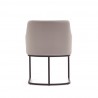 Manhattan Comfort Modern Serena Dining Armchair Upholstered in Leatherette with Steel Legs Light Grey Back