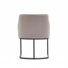 Manhattan Comfort Modern Serena Dining Armchair Upholstered in Leatherette with Steel Legs Light Grey Back - Manhattan Comfort Modern Serena Dining Armchair Upholstered in Leatherette with Steel Legs Light Grey Back