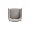 Manhattan Comfort Modern Serena Dining Armchair Upholstered in Leatherette with Steel Legs Light Grey Top
