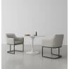 Manhattan Comfort Modern Serena Dining Armchair Upholstered in Leatherette with Steel Legs Light Grey - Manhattan Comfort Modern Serena Dining Armchair Upholstered in Leatherette with Steel Legs Light Grey