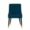 Manhattan Comfort Modern Eda Velvet and Leatherette Dining Chair In Blue Front - Manhattan Comfort Modern Eda Velvet and Leatherette Dining Chair In Blue Front