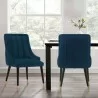 Manhattan Comfort Modern Eda Velvet and Leatherette Dining Chair In Blue - Manhattan Comfort Modern Eda Velvet and Leatherette Dining Chair In Blue