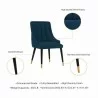 Manhattan Comfort Modern Eda Velvet and Leatherette Dining Chair In Blue Details - Manhattan Comfort Modern Eda Velvet and Leatherette Dining Chair In Blue Details