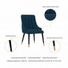 Manhattan Comfort Modern Eda Velvet and Leatherette Dining Chair In Blue Details