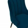 Manhattan Comfort Modern Eda Velvet and Leatherette Dining Chair In Blue Half - Manhattan Comfort Modern Eda Velvet and Leatherette Dining Chair In Blue Half