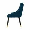 Manhattan Comfort Modern Eda Velvet and Leatherette Dining Chair In Blue Side - Manhattan Comfort Modern Eda Velvet and Leatherette Dining Chair In Blue Side