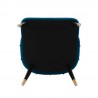 Manhattan Comfort Modern Eda Velvet and Leatherette Dining Chair In Blue Bottom