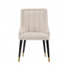 Manhattan Comfort Modern Eda Velvet and Leatherette Dining Chair In Cream Front