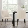 Manhattan Comfort Modern Eda Velvet and Leatherette Dining Chair In Cream - Manhattan Comfort Modern Eda Velvet and Leatherette Dining Chair In Cream