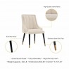 Manhattan Comfort Modern Eda Velvet and Leatherette Dining Chair In Cream Details