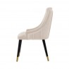 Manhattan Comfort Modern Eda Velvet and Leatherette Dining Chair In Cream Side