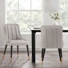 Manhattan Comfort Modern Eda Velvet and Leatherette Dining Chair In Grey - Set of 2
