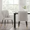 Manhattan Comfort Modern Eda Velvet and Leatherette Dining Chair In Grey - Set of 2 - Manhattan Comfort Modern Eda Velvet and Leatherette Dining Chair In Grey - Set of 2
