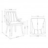 Manhattan Comfort Modern Eda Velvet and Leatherette Dining Chair Size