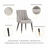 Manhattan Comfort Modern Eda Velvet and Leatherette Dining Chair In Grey Details