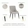 Manhattan Comfort Modern Eda Velvet and Leatherette Dining Chair In Grey Details - Manhattan Comfort Modern Eda Velvet and Leatherette Dining Chair In Grey Details