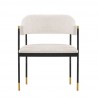Manhattan Comfort Modern Lia Chenille Dining Armchair In Cream Front