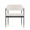 Manhattan Comfort Modern Lia Chenille Dining Armchair In Cream Front - Manhattan Comfort Modern Lia Chenille Dining Armchair In Cream Front