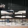 Manhattan Comfort Modern Lia Chenille Dining Armchair In Cream