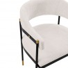 Manhattan Comfort Modern Lia Chenille Dining Armchair In Cream Half