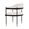 Manhattan Comfort Modern Lia Chenille Dining Armchair In Cream Side