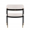 Manhattan Comfort Modern Lia Chenille Dining Armchair In Cream Back