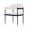 Manhattan Comfort Modern Lia Chenille Dining Armchair In Cream Side Angle