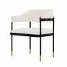 Manhattan Comfort Modern Lia Chenille Dining Armchair In Cream Side Angle - Manhattan Comfort Modern Lia Chenille Dining Armchair In Cream Side Angle
