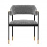 Manhattan Comfort Modern Lia Chenille Dining Armchair In Grey Front
