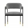 Manhattan Comfort Modern Lia Chenille Dining Armchair In Grey Front - Manhattan Comfort Modern Lia Chenille Dining Armchair In Grey Front