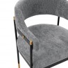 Manhattan Comfort Modern Lia Chenille Dining Armchair In Grey Half