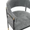 Manhattan Comfort Modern Lia Chenille Dining Armchair In Grey Half - Manhattan Comfort Modern Lia Chenille Dining Armchair In Grey Half