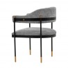 Manhattan Comfort Modern Lia Chenille Dining Armchair In Grey Side Angle