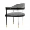 Manhattan Comfort Modern Lia Chenille Dining Armchair In Grey Side Angle - Manhattan Comfort Modern Lia Chenille Dining Armchair In Grey Side Angle