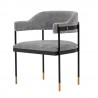 Manhattan Comfort Modern Lia Chenille Dining Armchair In Stone Side Angle