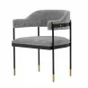 Manhattan Comfort Modern Lia Chenille Dining Armchair In Stone Side Angle - Manhattan Comfort Modern Lia Chenille Dining Armchair In Stone Side Angle
