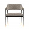 Manhattan Comfort Modern Lia Chenille Dining Armchair In Stone Front