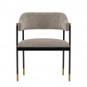 Manhattan Comfort Modern Lia Chenille Dining Armchair In Stone Front