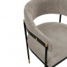 Manhattan Comfort Modern Lia Chenille Dining Armchair In Stone Half
