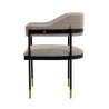 Manhattan Comfort Modern Lia Chenille Dining Armchair In Stone Side