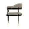 Manhattan Comfort Modern Lia Chenille Dining Armchair In Stone Side - Manhattan Comfort Modern Lia Chenille Dining Armchair In Stone Side