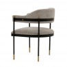 Manhattan Comfort Modern Lia Chenille Dining Armchair In Stone Side