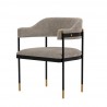 Manhattan Comfort Modern Lia Chenille Dining Armchair In Stone