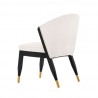  Manhattan Comfort Modern Ola Chenille Dining Chair In Cream Side Angle
