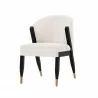  Manhattan Comfort Modern Ola Chenille Dining Chair In Cream Front Angle -  Manhattan Comfort Modern Ola Chenille Dining Chair In Cream Front Angle