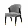  Manhattan Comfort Modern Ola Chenille Dining Chair In Grey Front Angle -  Manhattan Comfort Modern Ola Chenille Dining Chair In Grey Front Angle